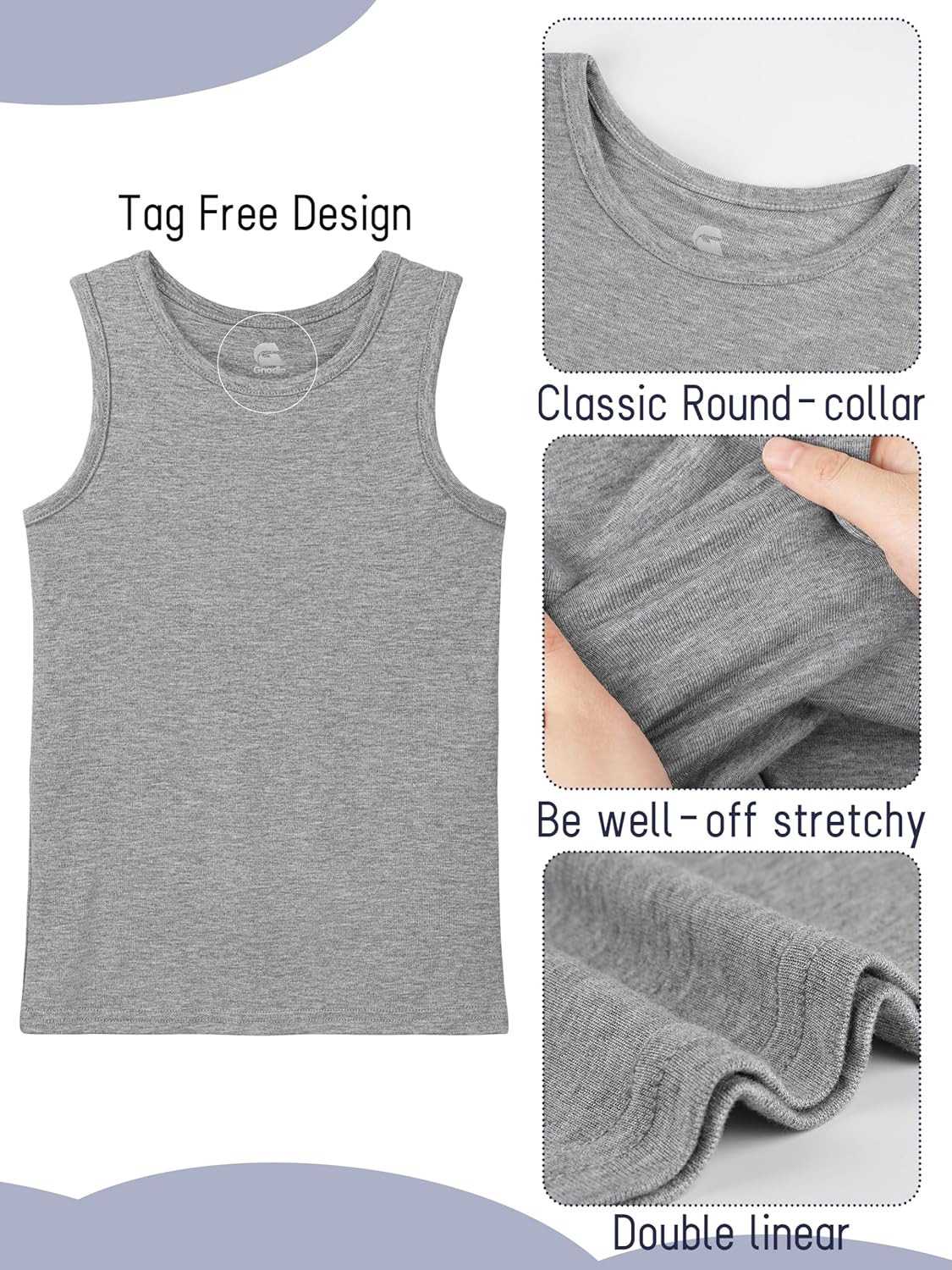 5 Pack Boys Tank Tops Boys Undershirts Kids Cotton Undershirts Tees Sleeveless Tank Tops Shirts for Kids Youth - Image 2
