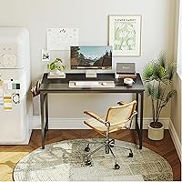 Vista 24 de CubiCubi Escritorio para computadora, escritorio pequeño de oficina en casa de 40 pulgadas, mesa de PC de estilo moderno y simple para el hogar