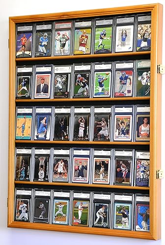 Miniatura 8 de 35 tarjetas deportivas graduadasestuche de exhibición de tarjetas coleccionables gabinete de pared w98% puerta UV, con cerradura