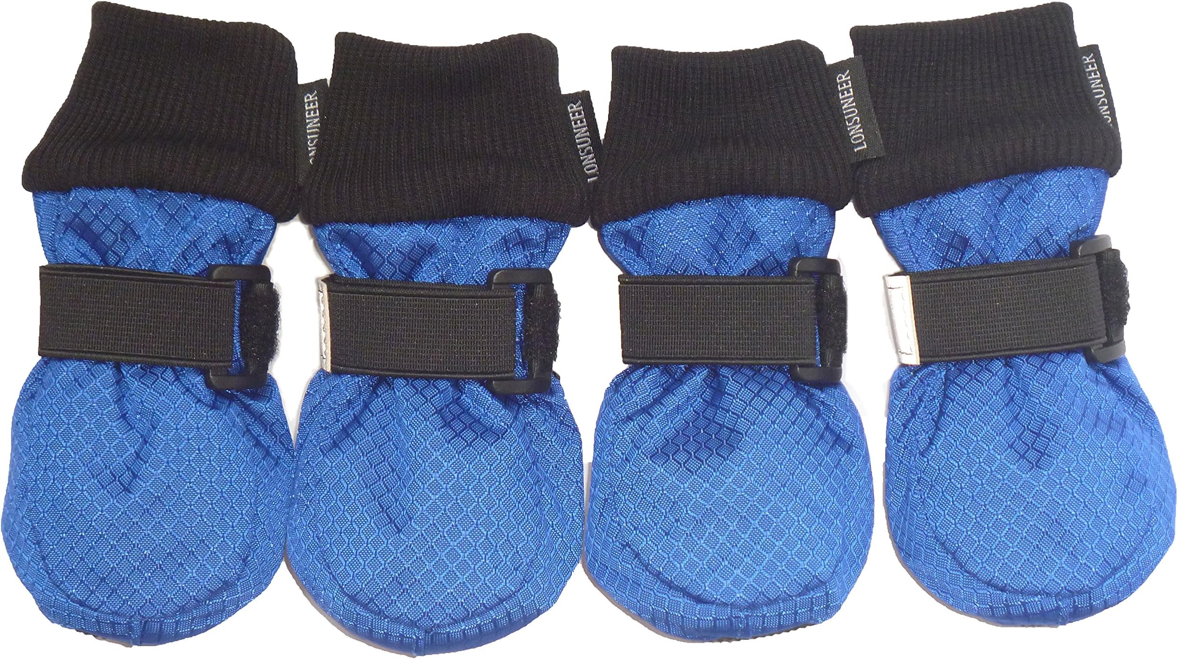 Paw Protector Dog Boots Soft Sole Nonslip and Reflective Set of 4 Color Blue Size X-Small