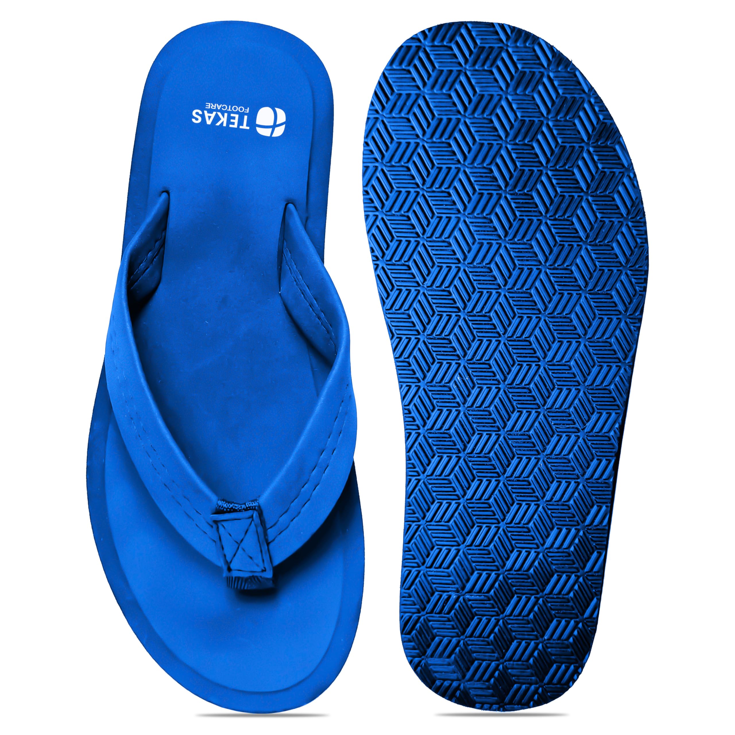 tekas Men'S Daily Ortho Color Slippers Soft Comfortable And Stylish Flip Flop Slippers For Men |Lightweight | Anti Skid | Daily Use Ortho Chappal (Blue, Size- 12)-picture-28