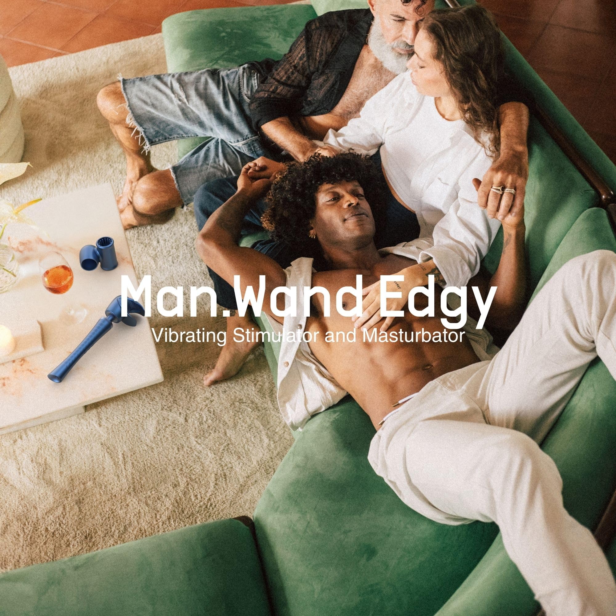 Manwan Man.Wand EDGY Vibratore Massaggiatore Ultra Potente Uomo & Donna, Sextoy Waterproof con Testa Flessibile, 5 Modalità e Intensità Crescente, Mini Massaggiatore Elettrico