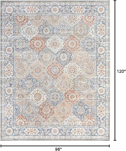 Miniatura 2 de Fashionwu Alfombra bohemia de 8 x 10 pies, alfombra vintage para sala de estar, alfombra gris turca, no desprende pelusa, alfombra grande