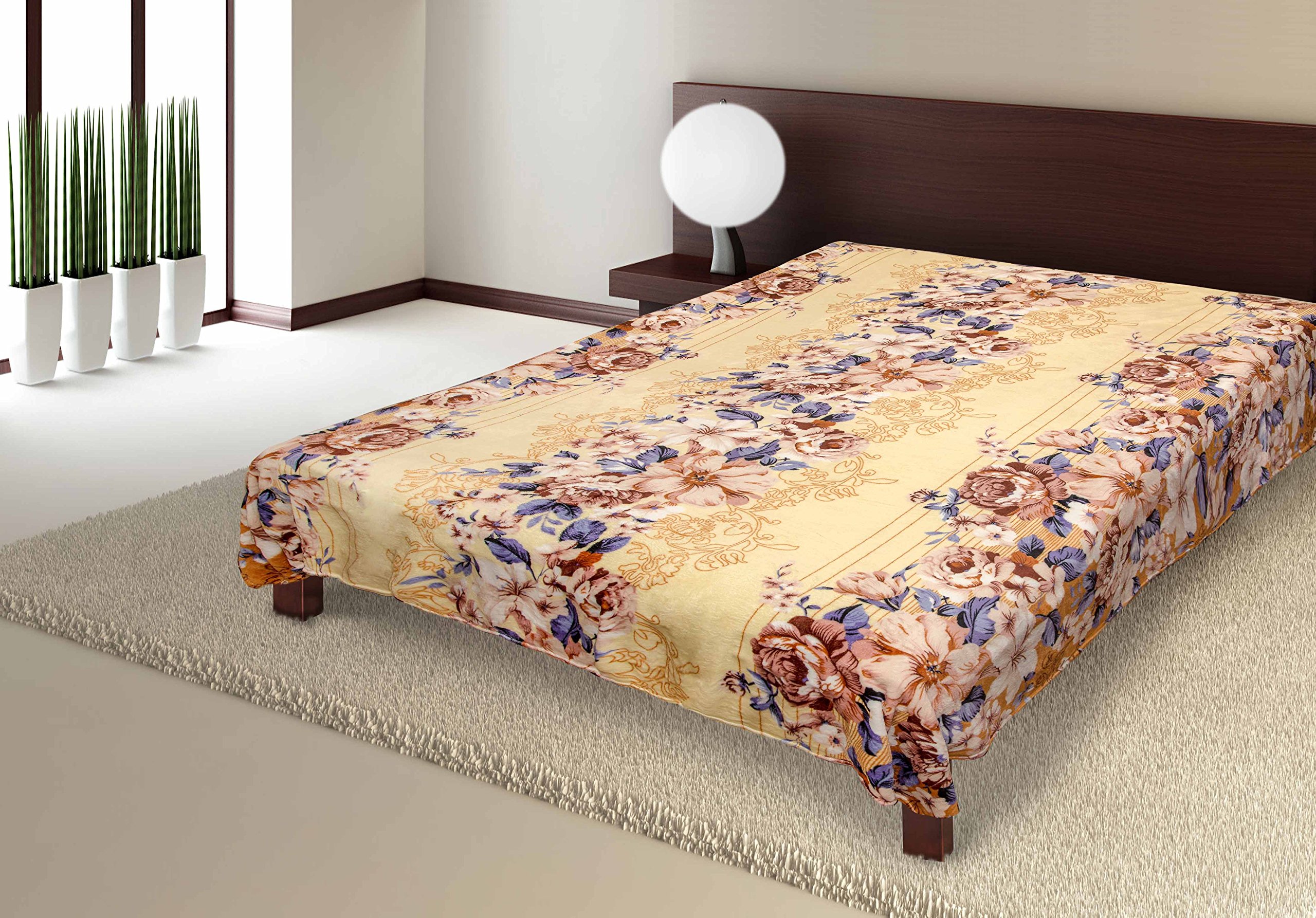 Everydayspecial Luxurious Microfiber Plush Flannel Blanket Lily Flowers 79"x94" Queen Size Ultrasoft and Cozy