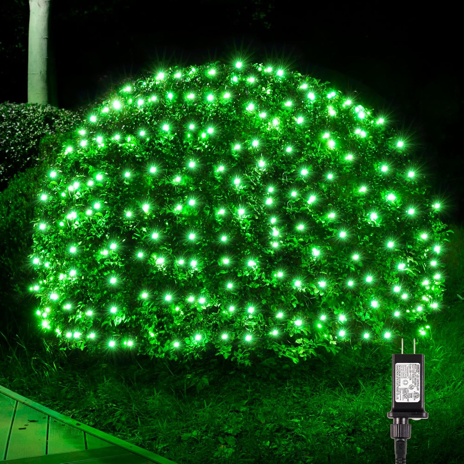 BlcTec Outdoor Christmas Lights 360 LED 9.8ft x 6.6ft Christmas Net Lights with 8 Modes, UL Certified, Timer, Connectable, Waterproof for Trees, Bushes, Shrub, Yard Outdoor Xmas Decorations, Green Green 360LED