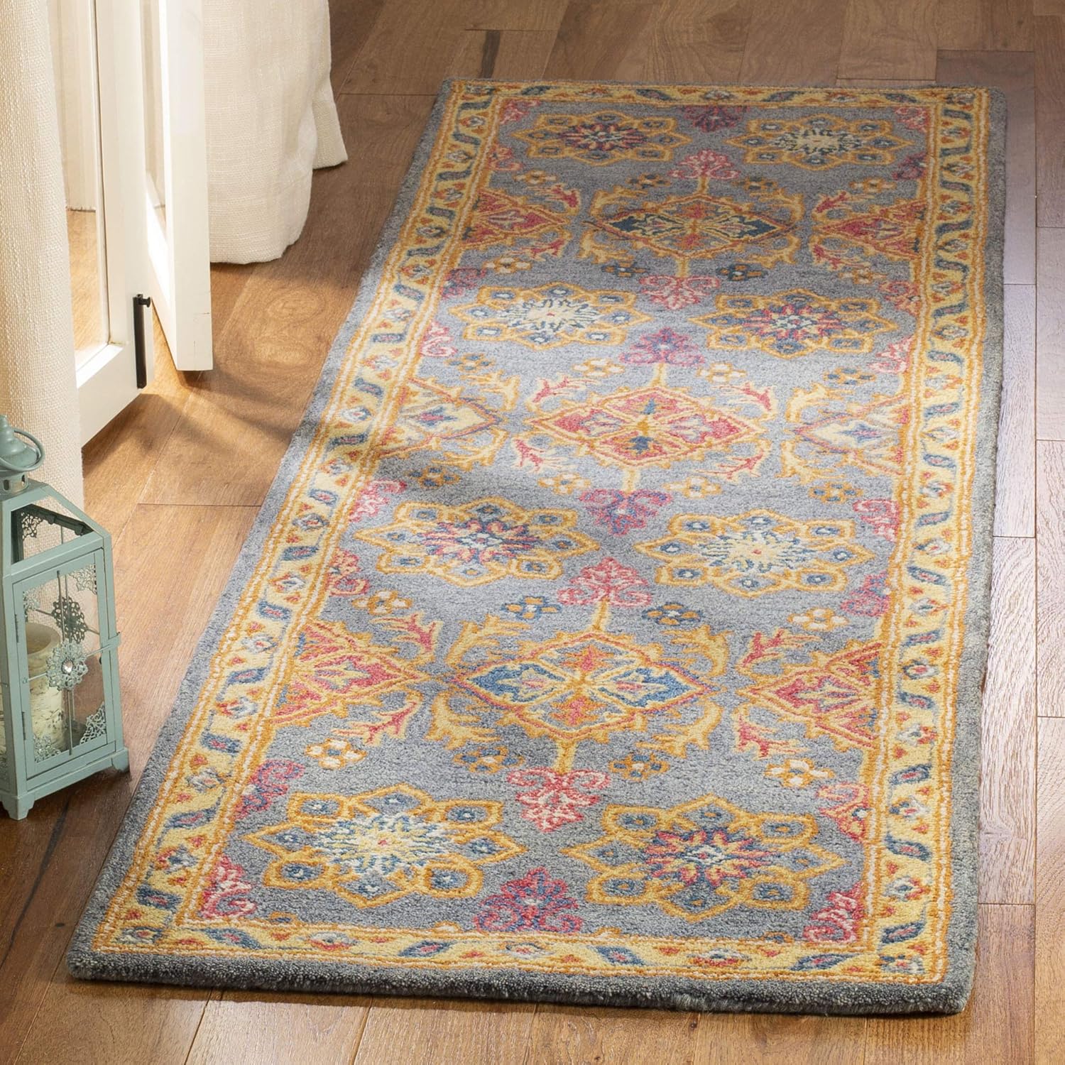 SAFAVIEH Heritage Collection Runner Rug - 2'3" x 8', Charcoal & Multi, Handmade Traditional Oriental Wool, Ideal for High Traffic Areas in Living Room, Bedroom (HG415H)