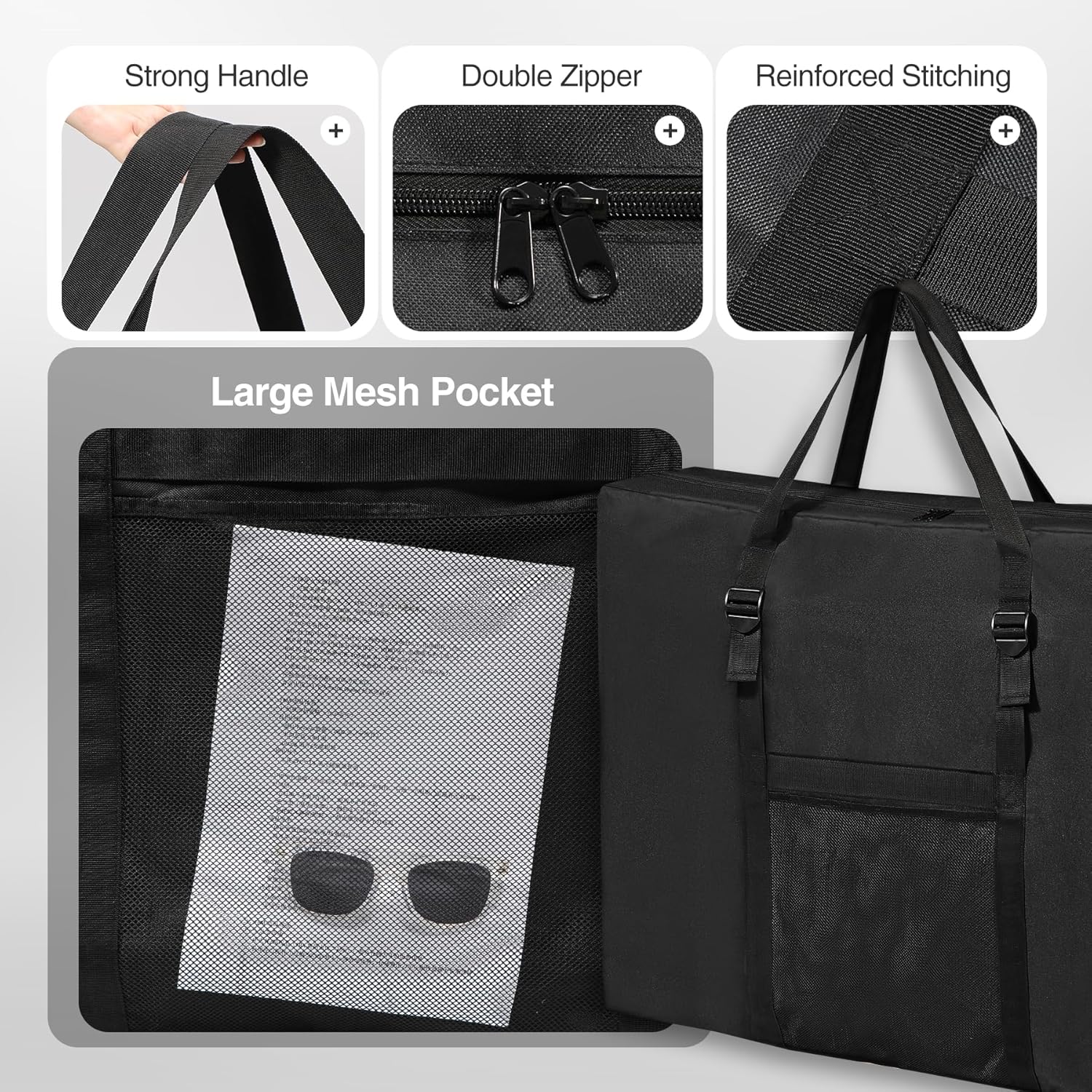 REDCAMP Folding Table Storage Bag, WaterProof Carry Bag with Handles for Folding Picnic Camping Card Table, Black 36" D x 5" W x 30" H