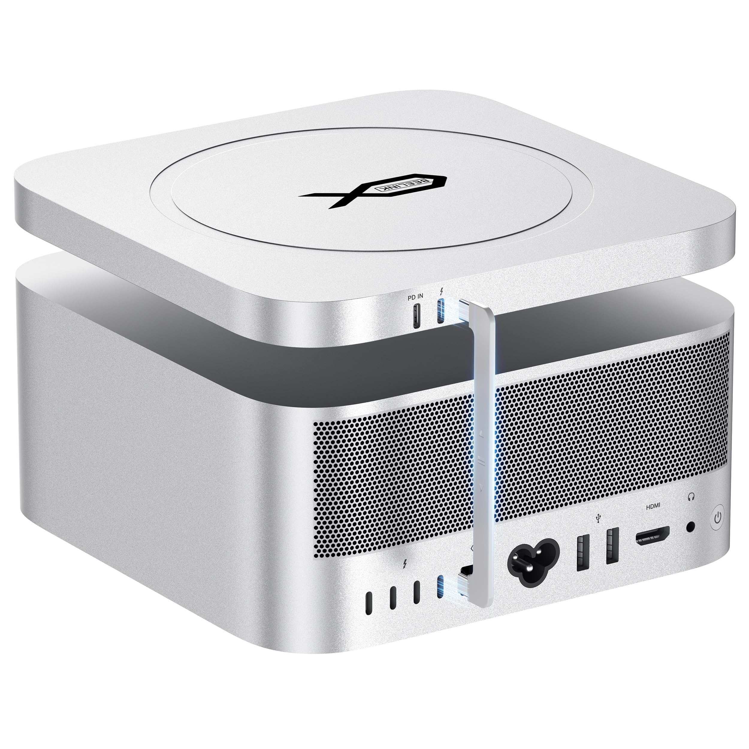 Photo 1 of Mac Mate Studio Docking Station, Beelink EX Mate Studio 80Gbps USB-C Port, Dual M.2 2280 SSD Slots, Supporting PCle 3.0/4.0/5.0 SSD (up to 16TB),15W USB C PD3.0 Port