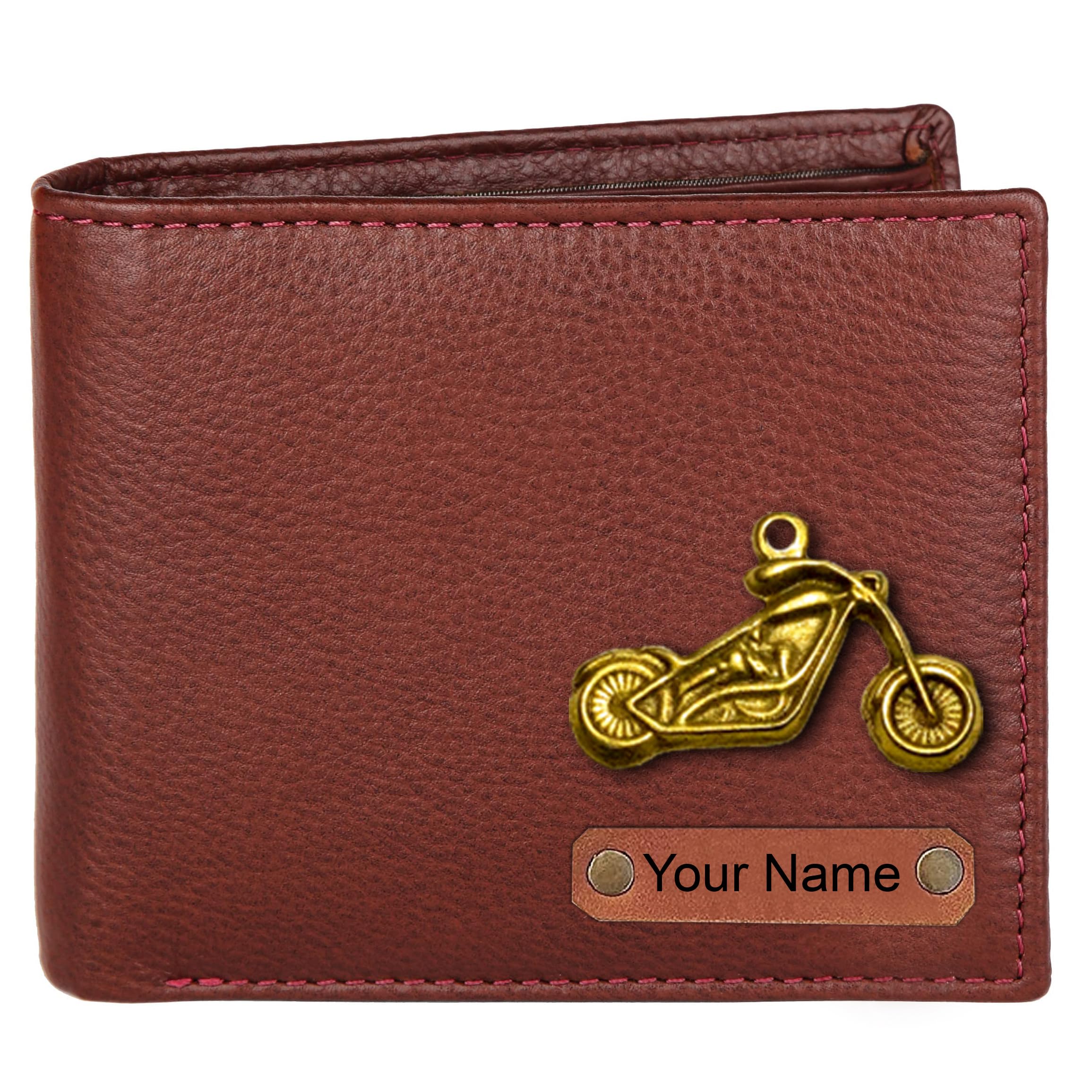 wildhorn customised Gifts for Men | Personalized Leather Wallet for Mens -Name/Logo & Charms on Wallet I Unique Birthday Anniversary Gift for Men Boy Love Husband Employees & Clients (Maroon)-picture-37