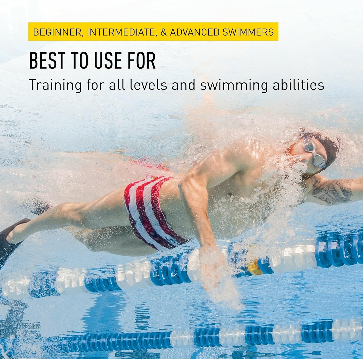 FINIS Long Floating Swim Fins - Training Fins for All Ages - Improves Kick Technique & Body Position