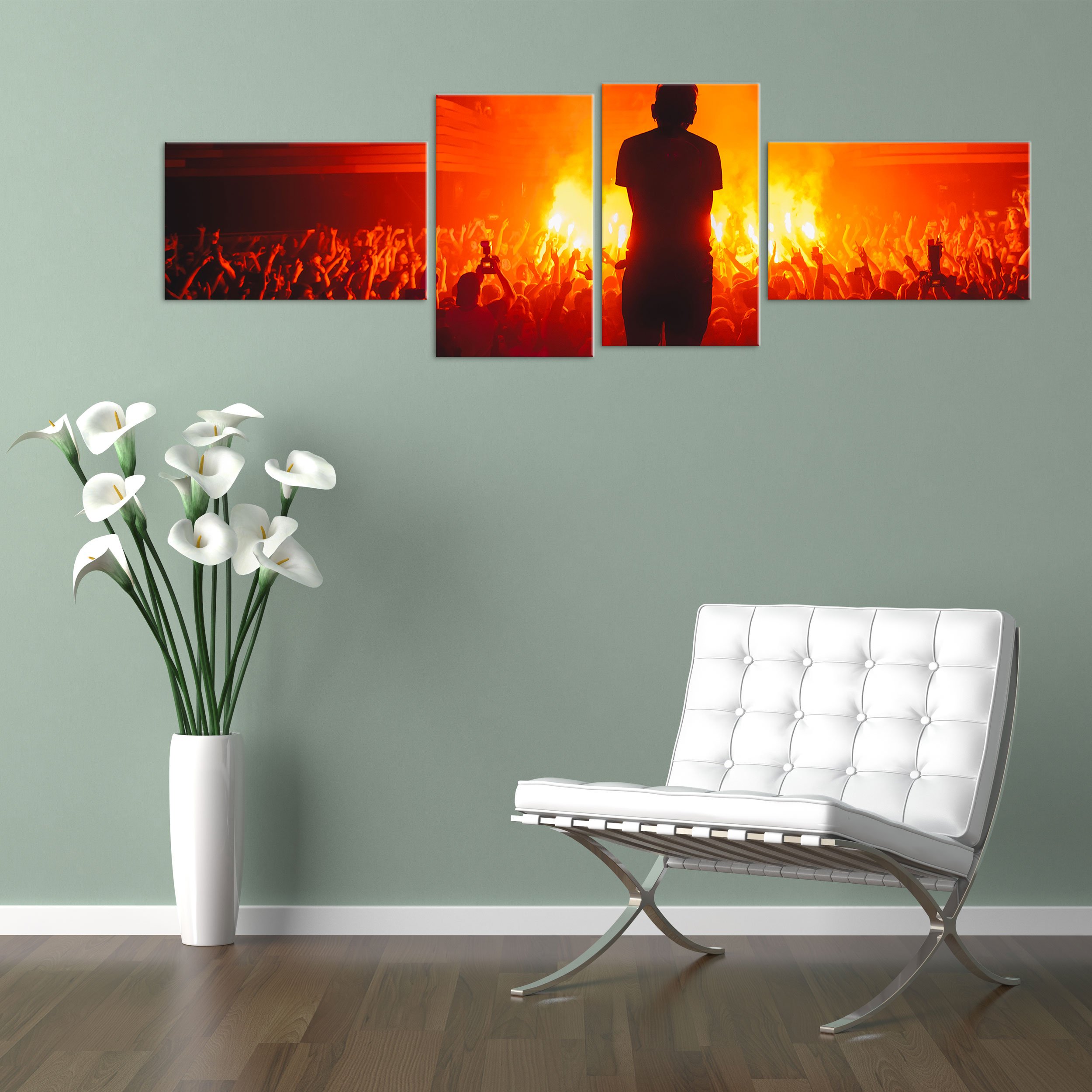 Quadro su Tela Canvas - INTELAIATO - Pronto da Appendere - Concerto - Deejay DJ - 170x70cm (cod.2359)
