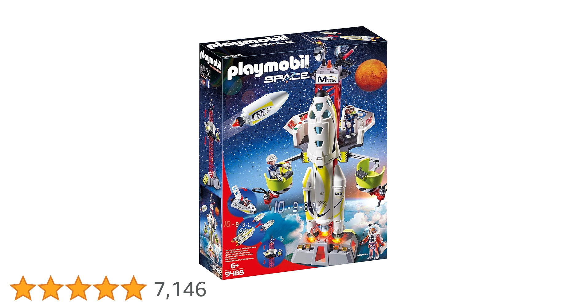 Playmobil Space Mission Rocket With Launch Site Toy, Multi Colour