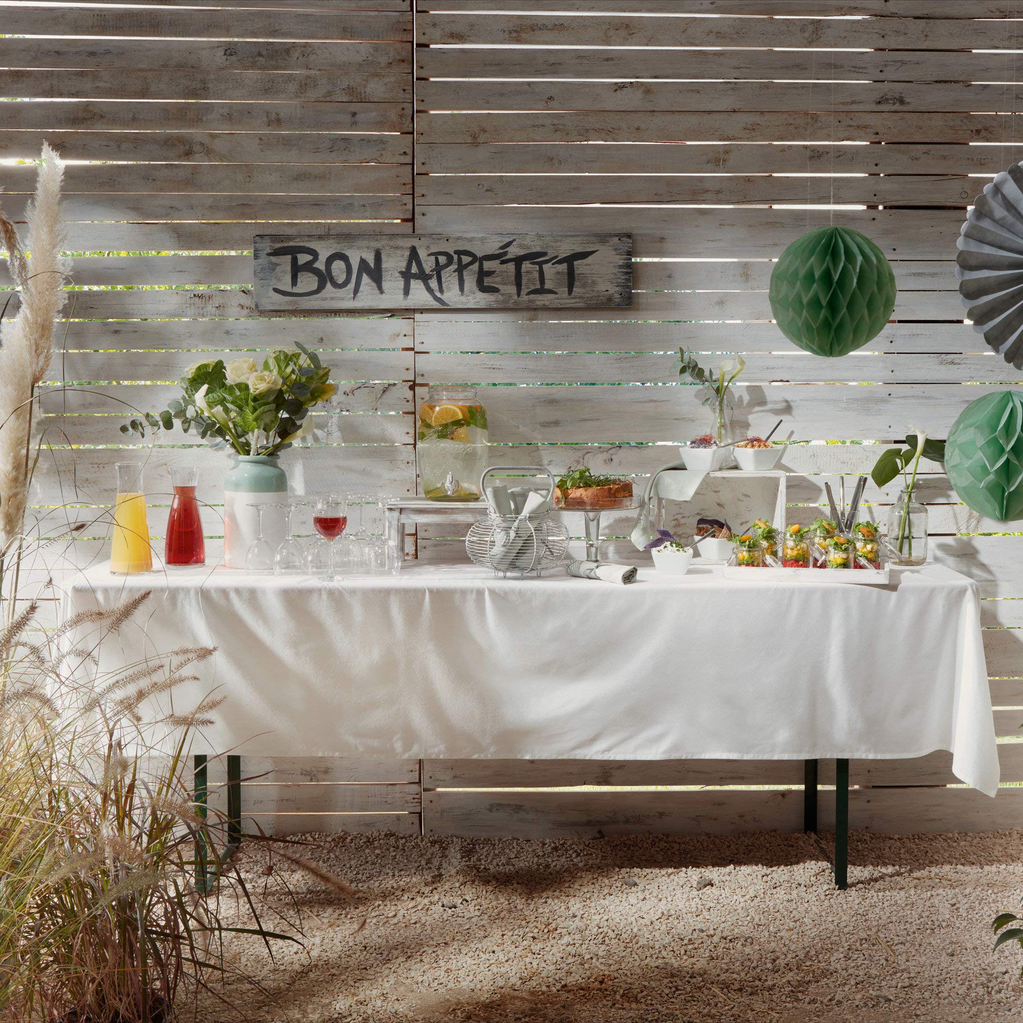 REDBEST Biertisch-Tischdecke, Biertisch-Auflage, Tischdecke Bierzeltgarnitur, Bierbanktischdecke weiß Größe 90x260 cm - strapazierstark und langlebig