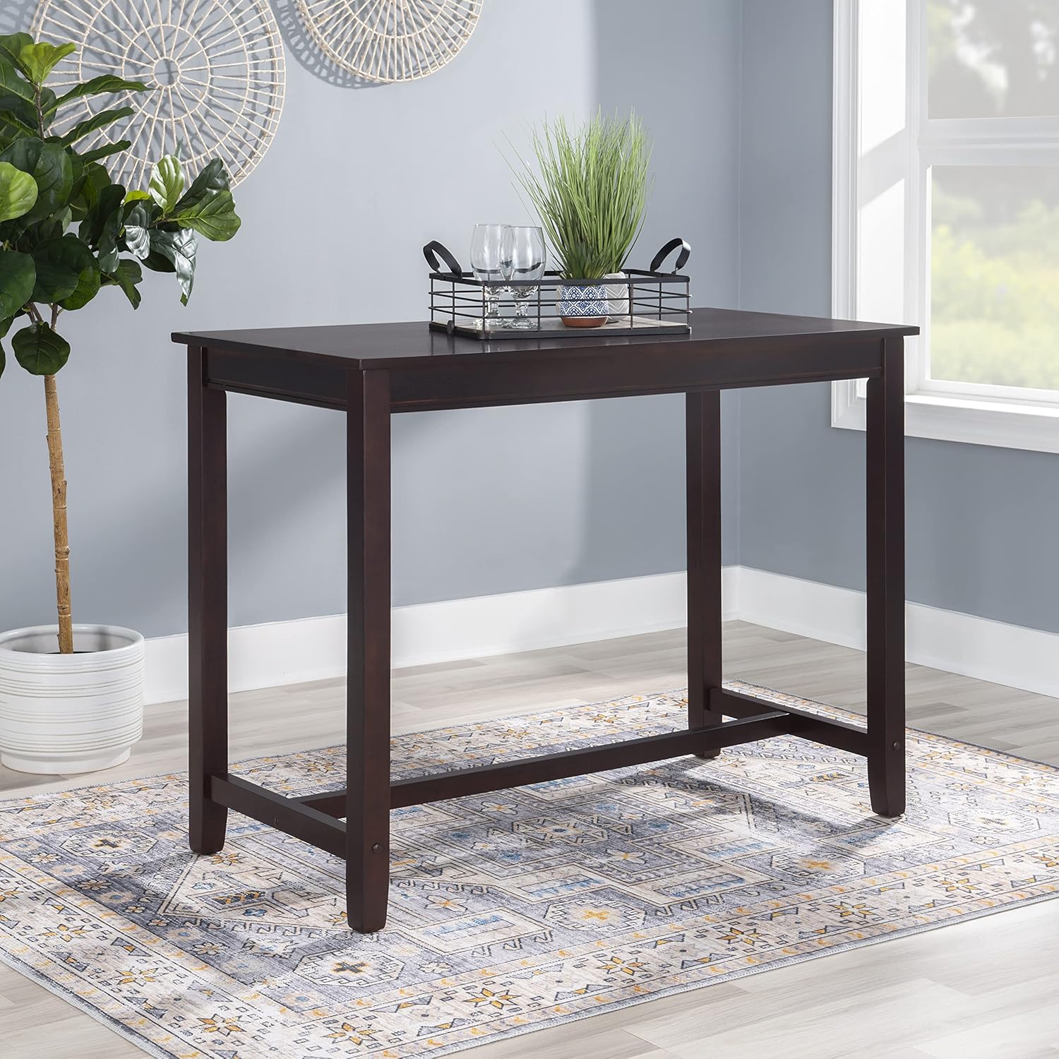 Linon 36 inch Height Pub Claridge Table, Walnut Counter