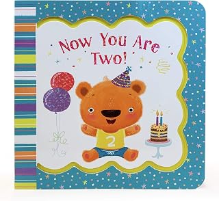 Now You Are Two: Little Bird Greetings, Greeting Card Board Book with Personalization Flap, 2nd Birthday Gifts for Two Year Olds