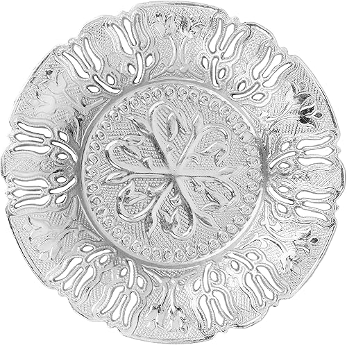 Miniatura 7 de Alisveristime (juego de 6 té turco con vasos acentuados en oro y platillos de zamac, elegante juego de servir (plateado)