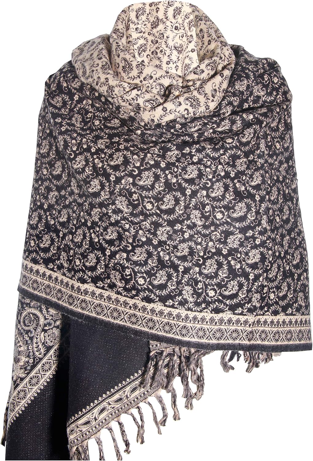 BLACK BEIGE FLORAL BLANKET SCARF LUXURY PREMIUM QUALITY HANDMADE FASHION SCAR MADE OF YAK WOOL Shawl Blanket stole unisex Blue