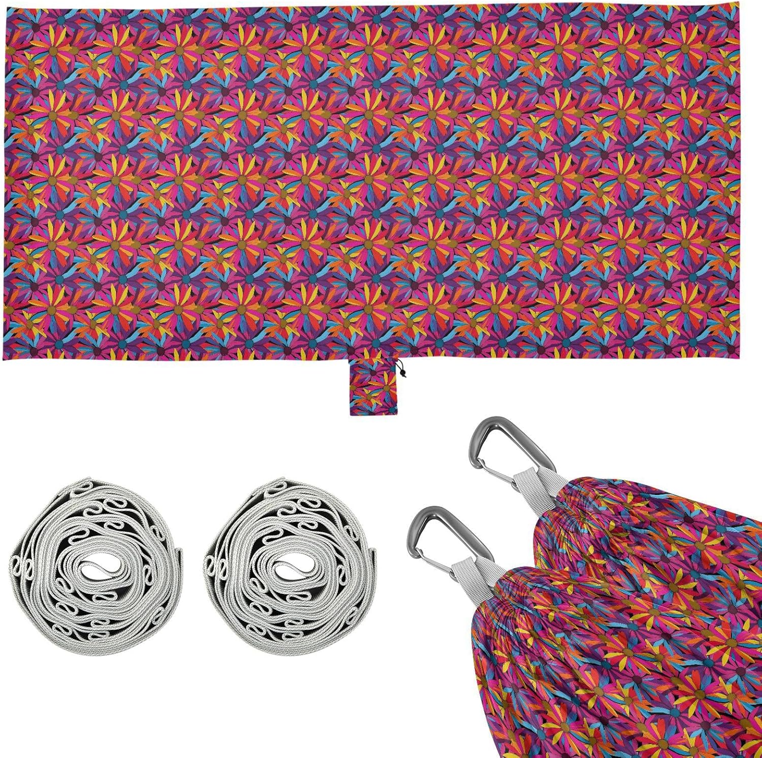 Coneflower Genesis Colorful Camping Hammocks with Tree Straps Hanging Hammock for Camping & Hiking Essential