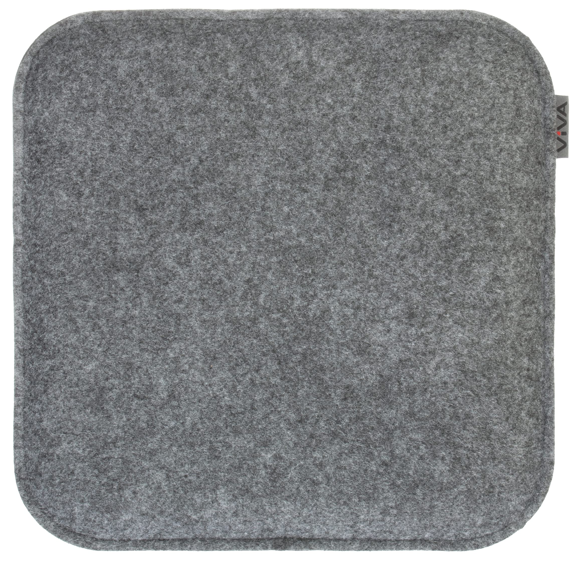 Brandsseller 6er Set Sitzkissen aus Filz 35x35x2 cm – Robuste Stuhlauflagen für innen und außen, eckiges Sitzpolster, strapazierfähiges Kissen für Stühle - Dunkelgrau