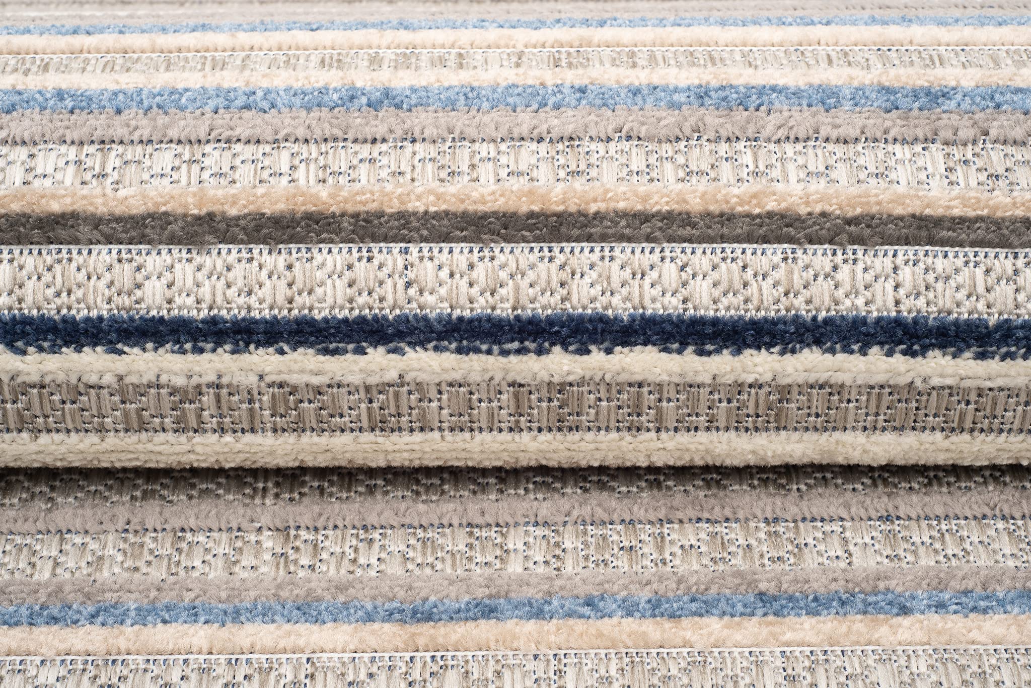 TAPISO Patio dywan tarasowy, mata do kuchni, salonu, na zewnątrz, nowoczesny design, 3D, beżowy, szary, czarny, kremowy, linie, sizal, wytrzymały 200 x 300 cm