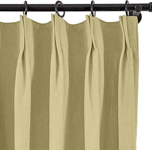 Miniatura 102 de Frelement Cortinas plisadas de lino de algodón extra anchas para oscurecer la habitación, 120 pulgadas de ancho x 96 pulgadas de largo, cortinas