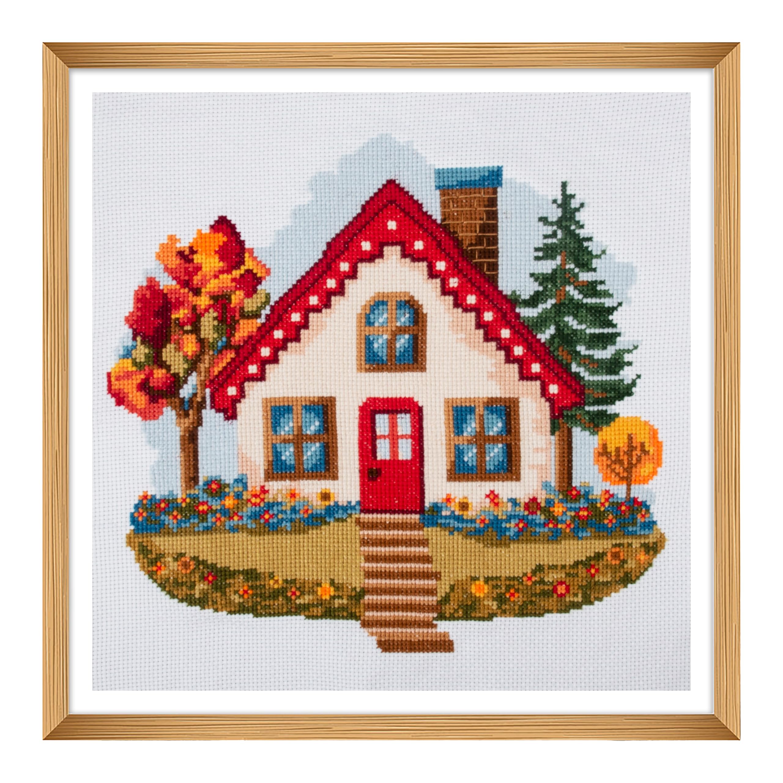 Trimits Home Large Cross Stitch Kits - Counted Embroidery Needlework For Adults Beginners Kids, Christmas Gifts Wall Art (Frame Not Included), 11 Count,