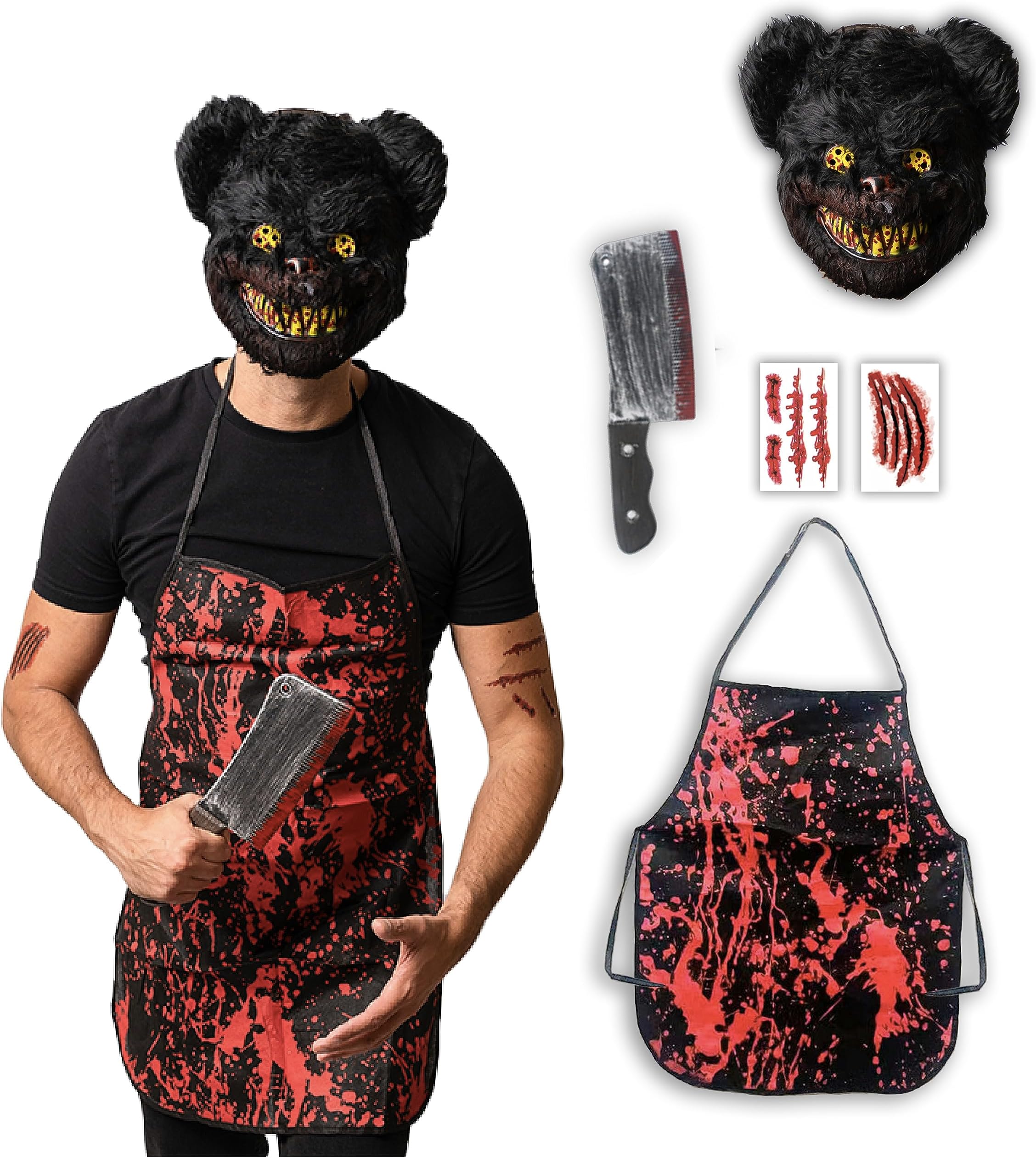 Horror Bear Costume - Men's Halloween Costume - One Size for Adults and Teens - Popular Costume 2023