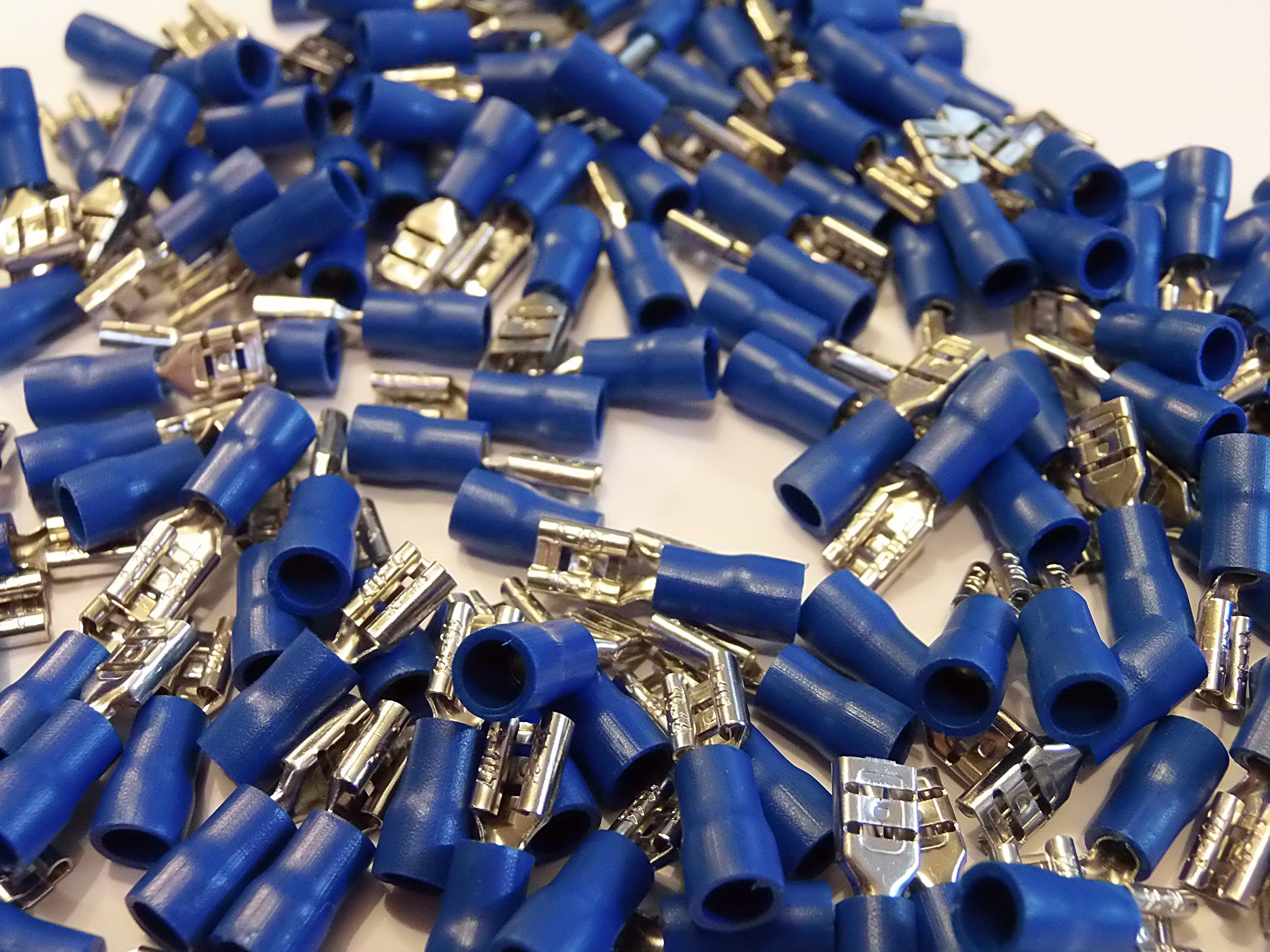 .8mm blue female spade terminal crimp connector 25 50 100 pack (100)