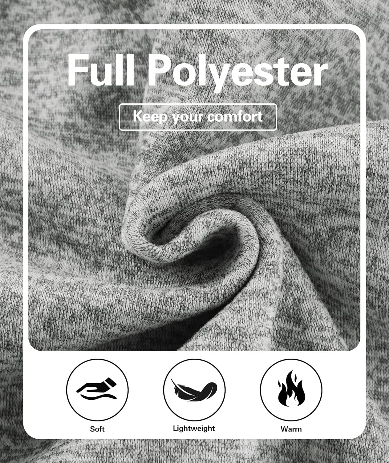 ZITY Men's Quarter Zip Pullover Mock Neck Fleece Lined Thermal Sweatshirt with Pocket Polo Sweaters - Image 4