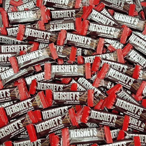 Hersheys Special - Caramelos de chocolate oscuro ligeramente dulce, barra de chocolate negro especial tamaño bocadillo, envuelta individualmente,