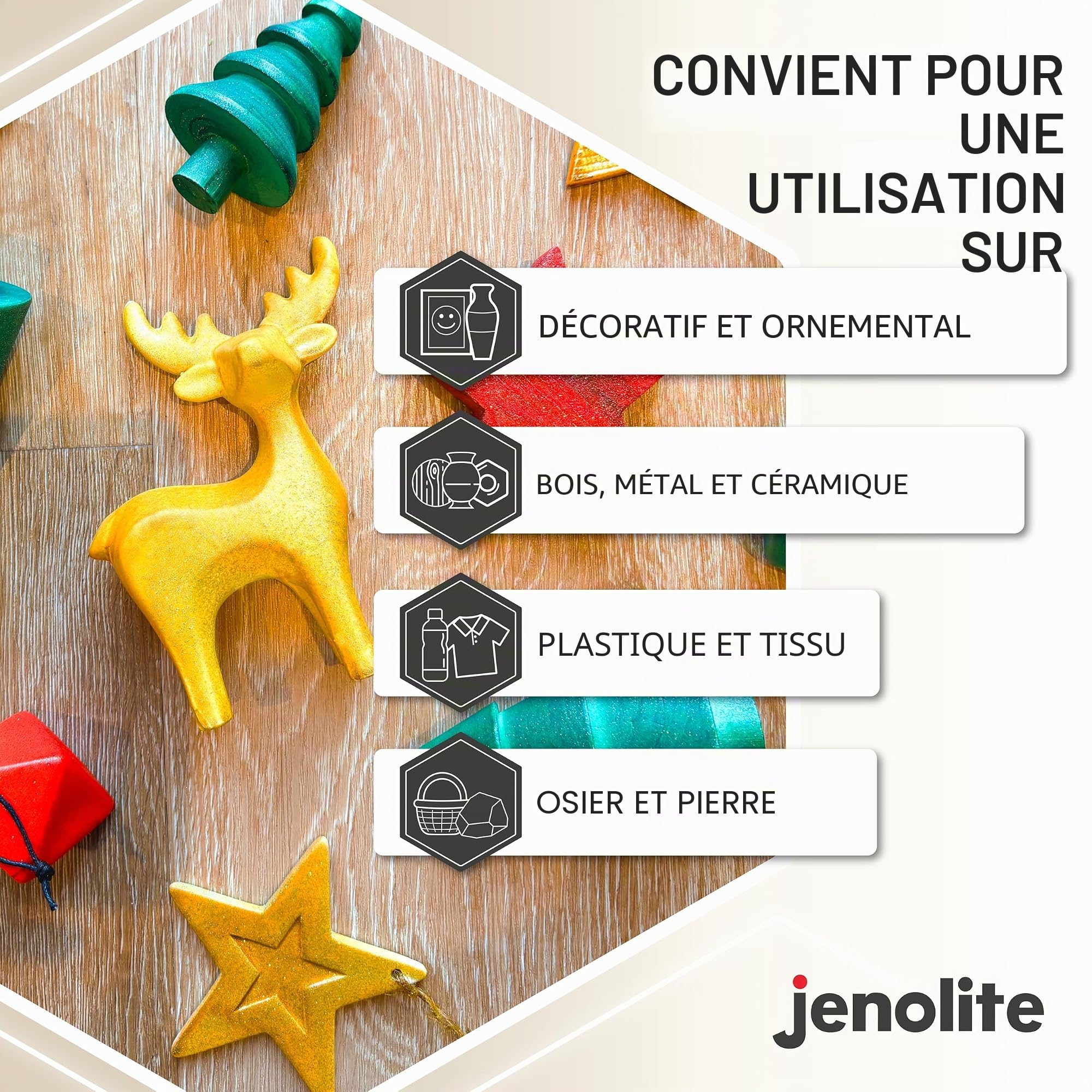 JENOLITE Peinture à paillettes en aérosol | ROUGE | Peinture pailletée | Multisurface | Parfait pour l'artisanat et les loisirs | 3 x 400ml