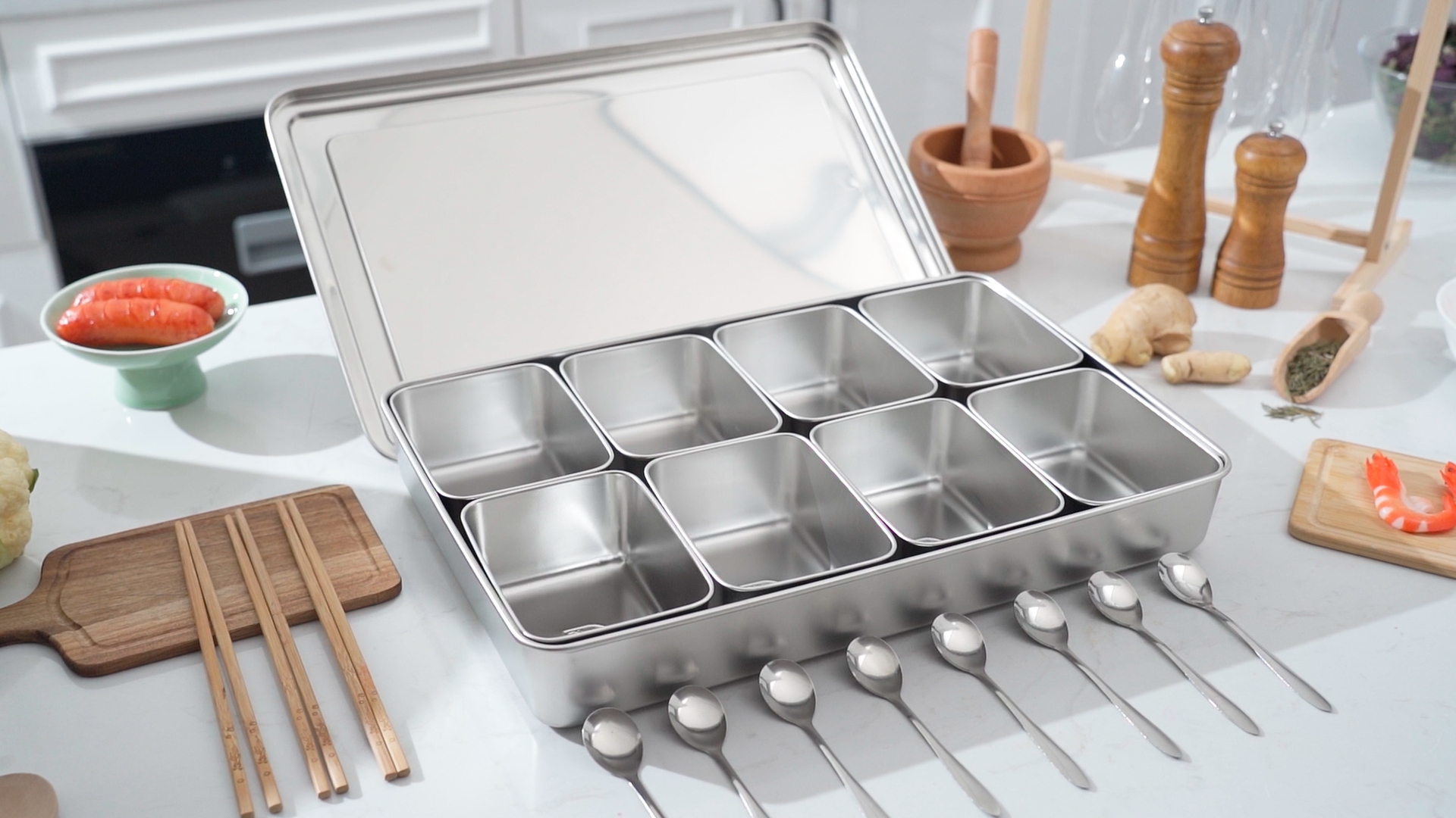 Amazon.com: Boao 8 Compartment 304 Yakumi Pans Stainless Steel