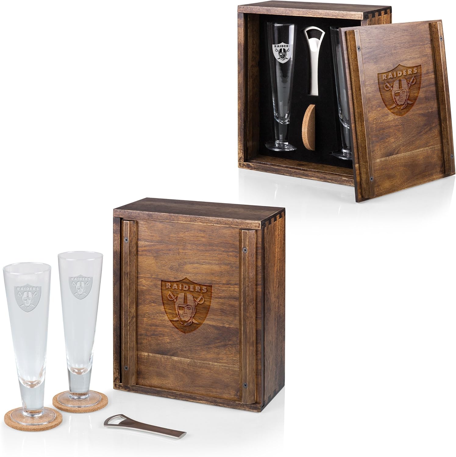PICNIC TIME Brown Las Vegas Raiders Pilsner Beer Gift Set for 2