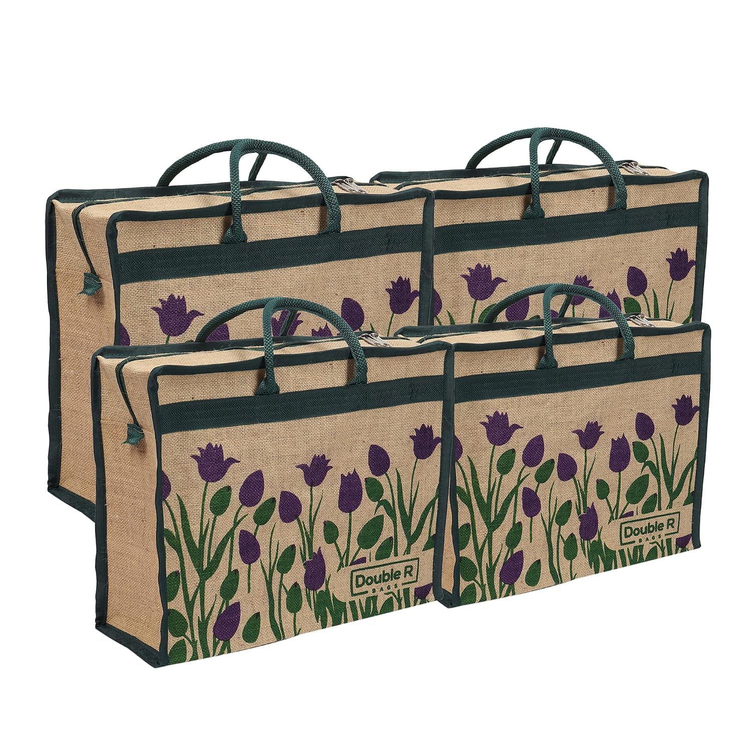 DOUBLE R BAGS Jute Eco-Friendly Tote Bag: Stylish, Spacious, and Sustainable – Perfect for Everyday Errands and Adventures!