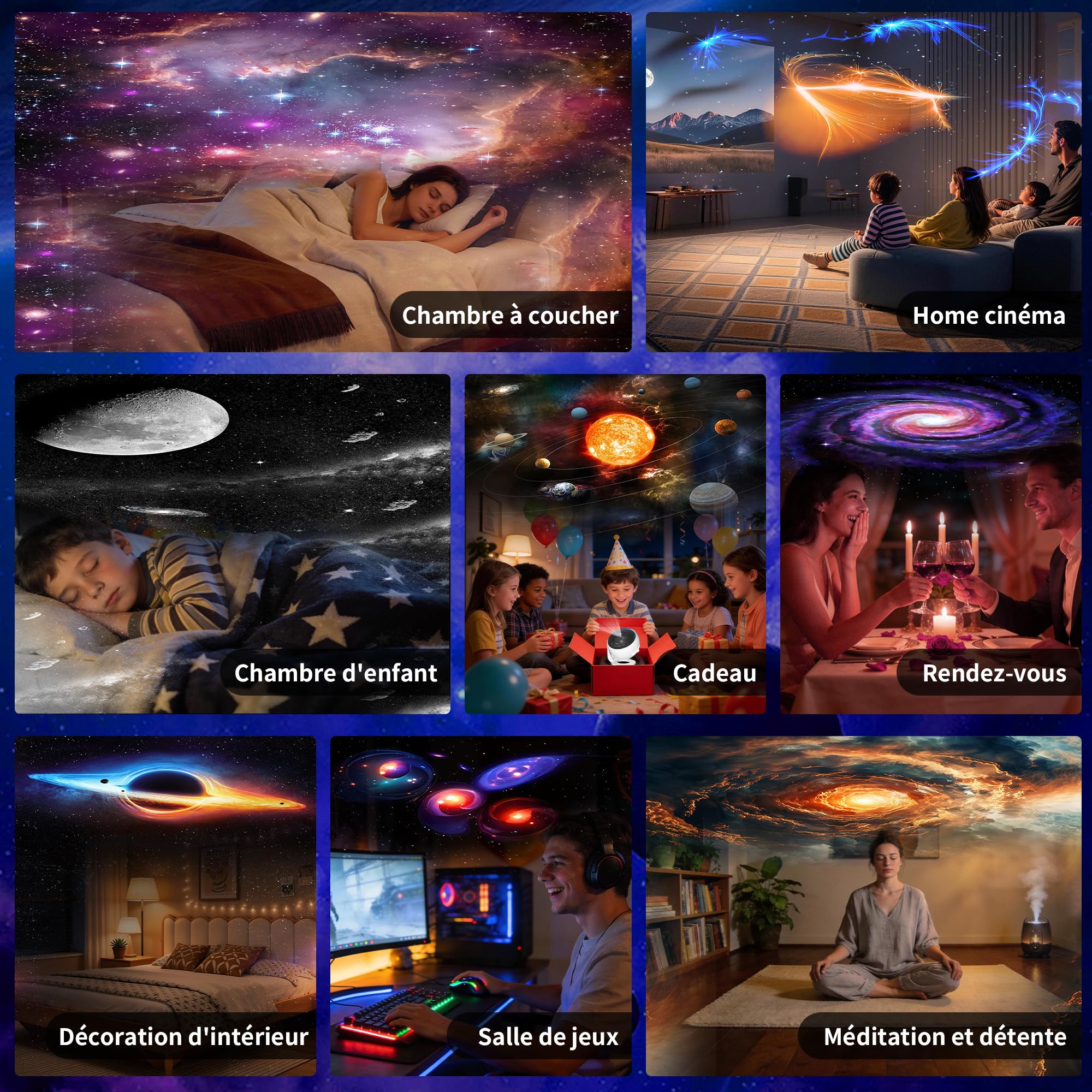 FlyEagle Projecteur Ciel Etoile Pour Enfants Et Adultes Projecteur Galaxie Avec Disques PlanéTaires 13 En 1 Planetarium Projecteur Veilleuse Led Avec Minuterie