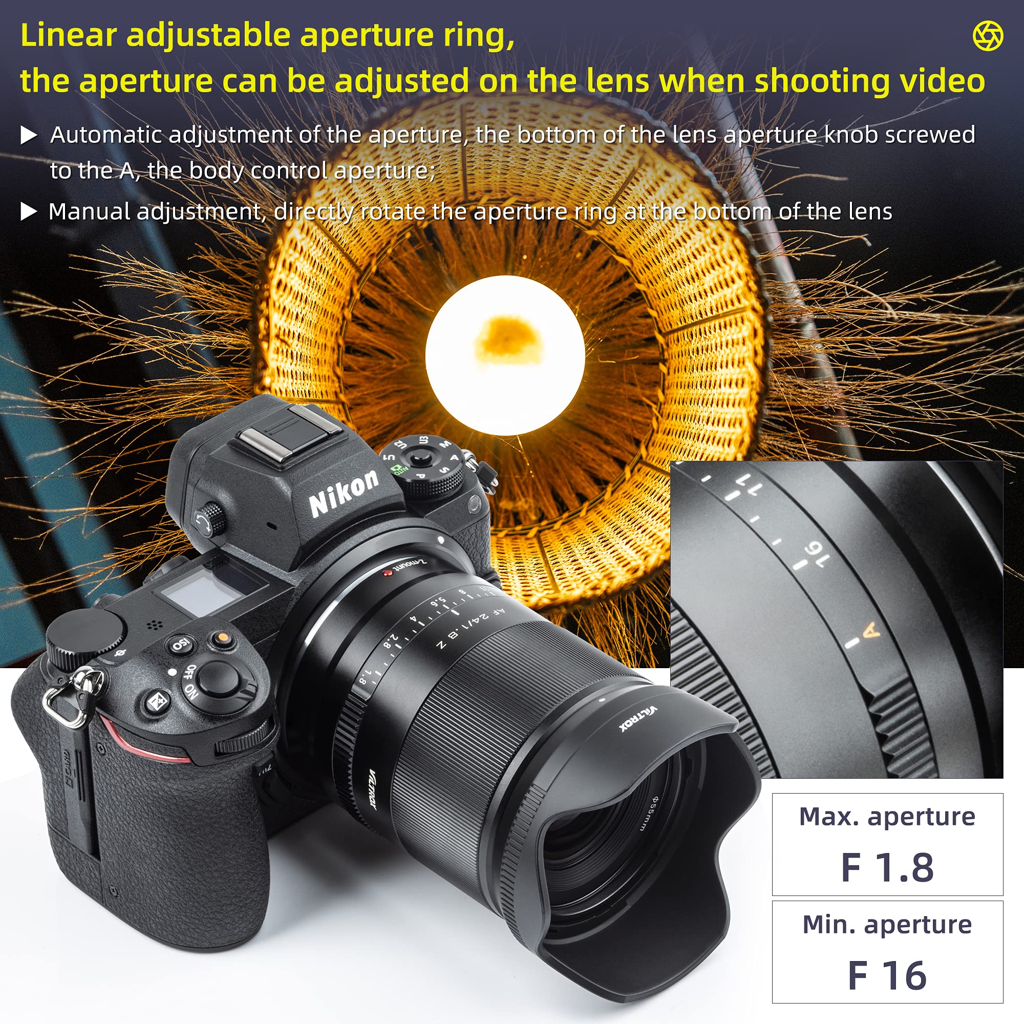 VILTROX 24mm F1.8 Full Frame AF Lens for Nikon Z Mount | Wide