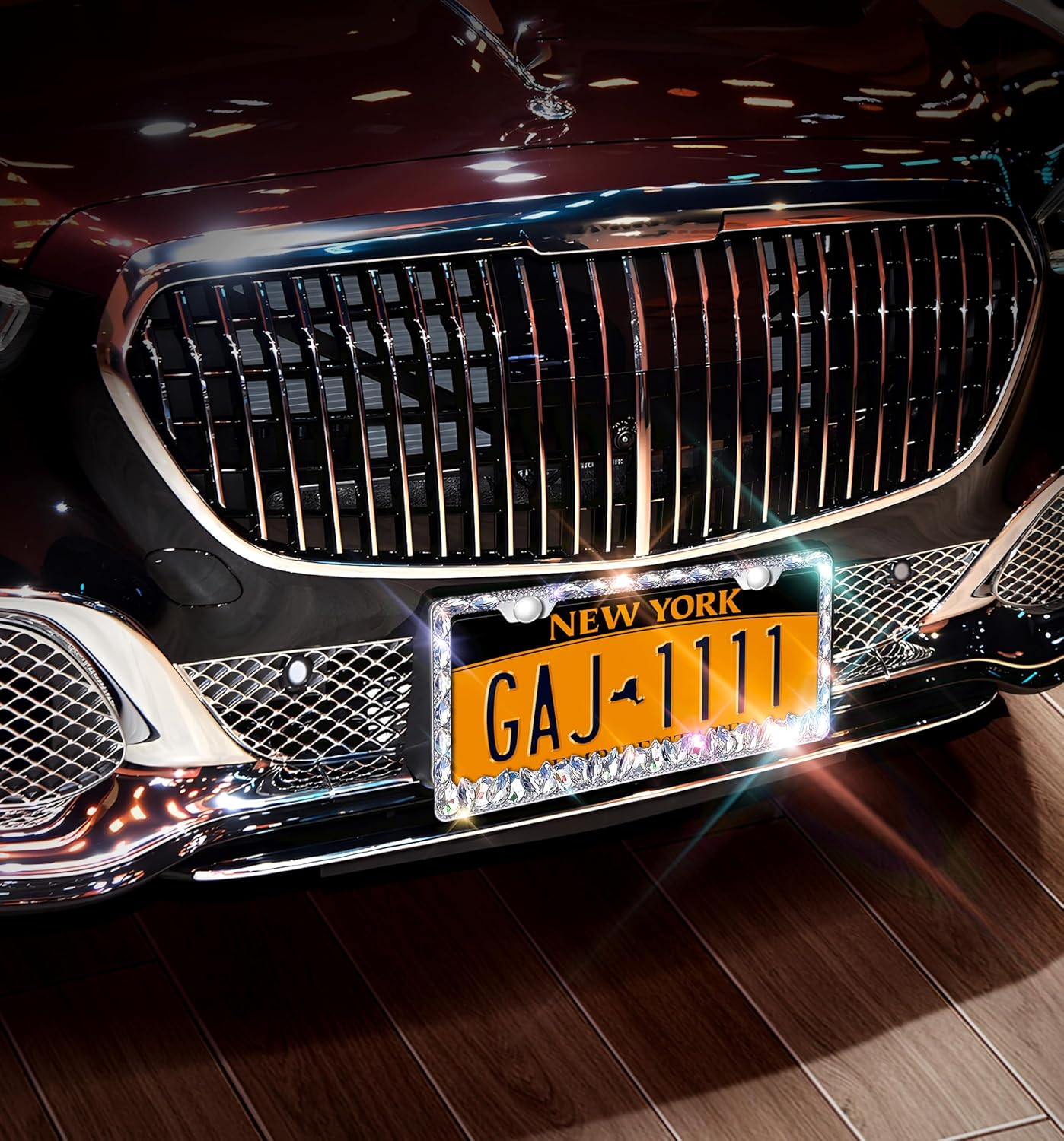 Bling License Plate Frame for Women,2 Pack Stainless Steel Rhinestone License Plate Frames | Holder Handmade Glitter Crystal Diamond Lincense Plate Cover for Girl Bedazzled Sparkly (White)… - Image 7