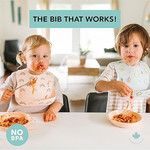 Miniatura 7 de Loulou Lollipop Babero de alimentación de silicona suave e impermeable para bebés y niños pequeños