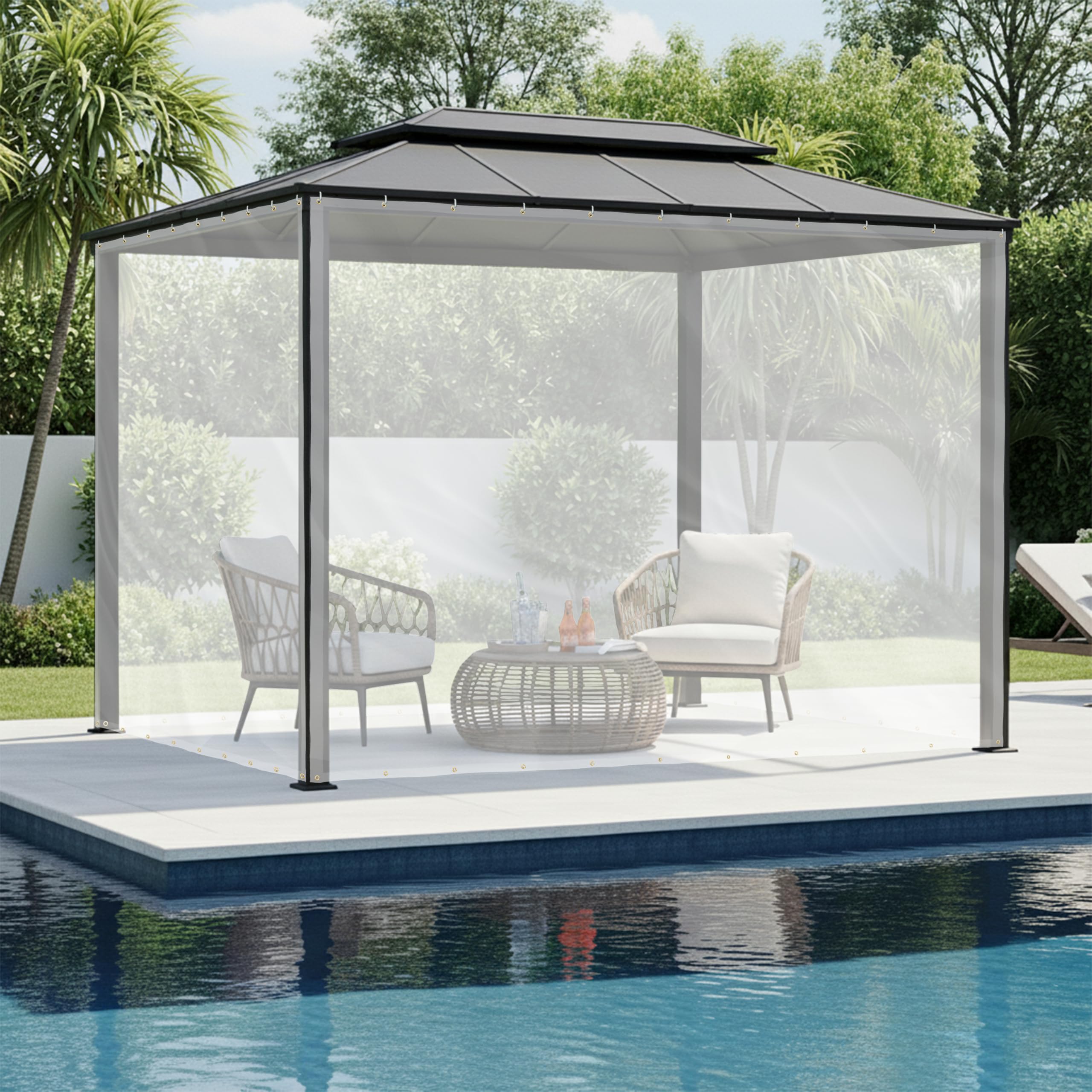 Amazon.com: Covers & all Outdoor Clear Tarp Curtain, 18oz Clear