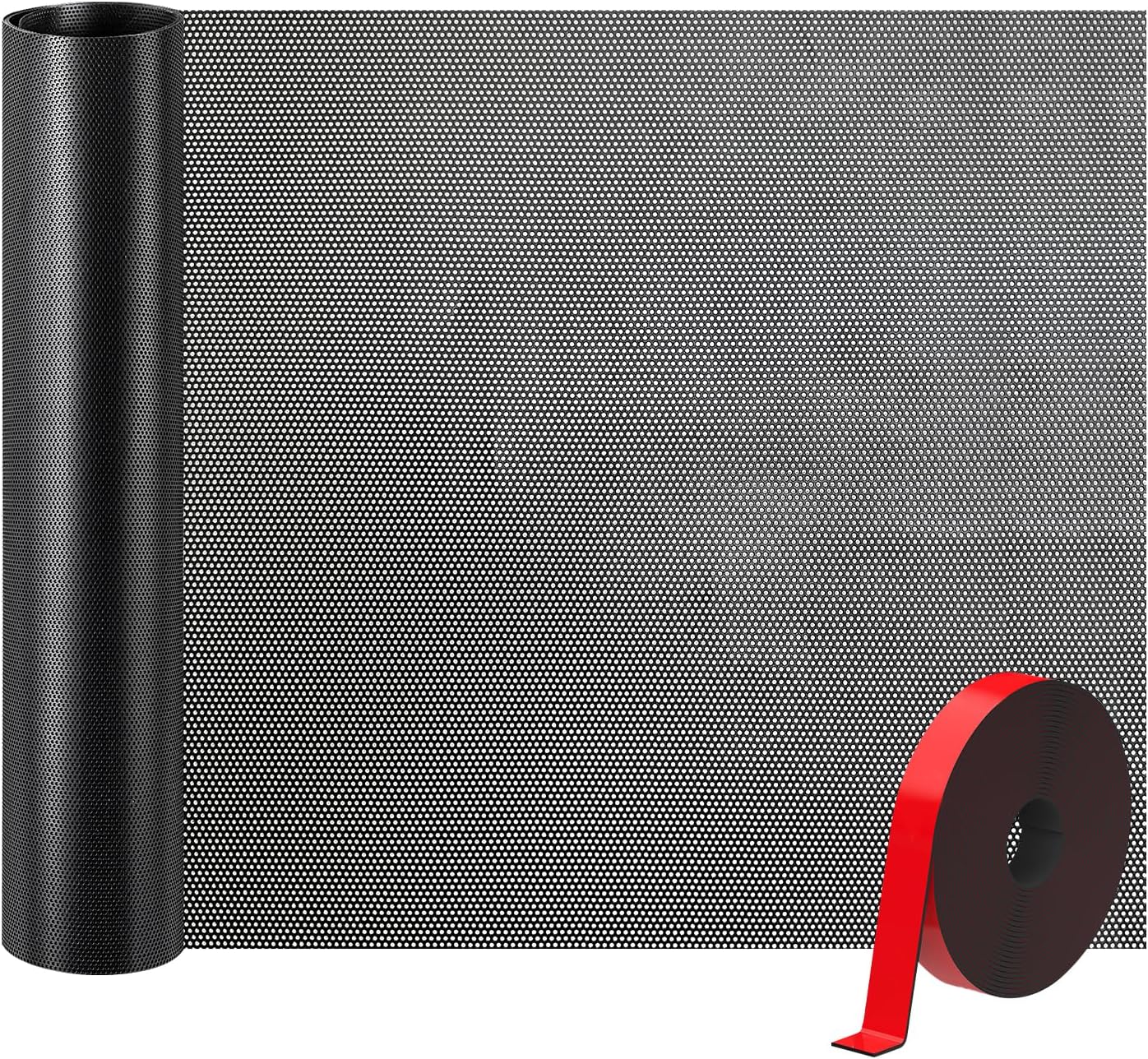Magnetic Mesh Vent Cover, 39 x 12 Inch Cut to Fit Screen | 1 mm cuttable mesh with 5 m magnetic strip for metal floor, wall and ceiling vents or computer case filter