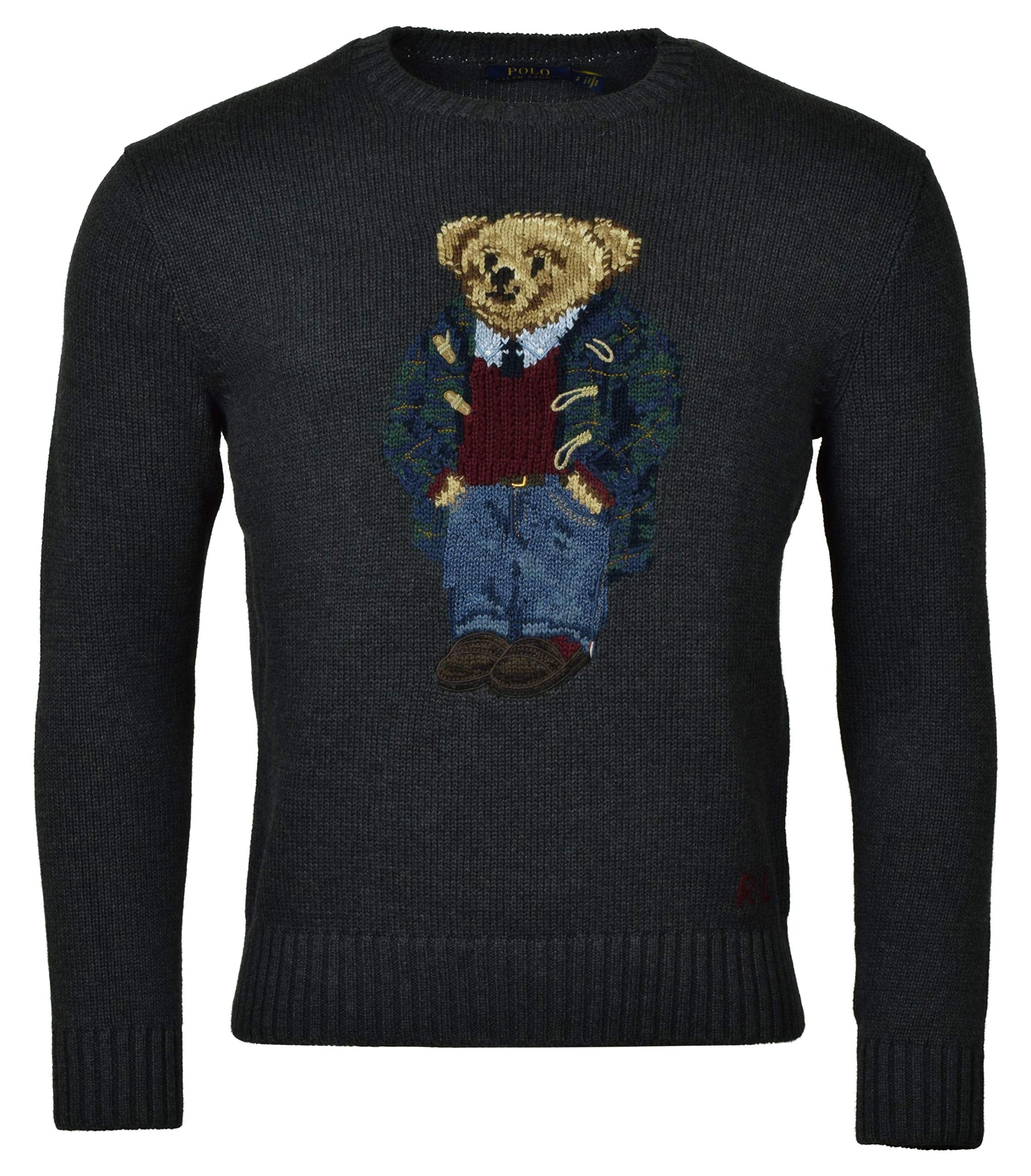 Polo Ralph Lauren Mens Bear Sweater (XXL) Gray