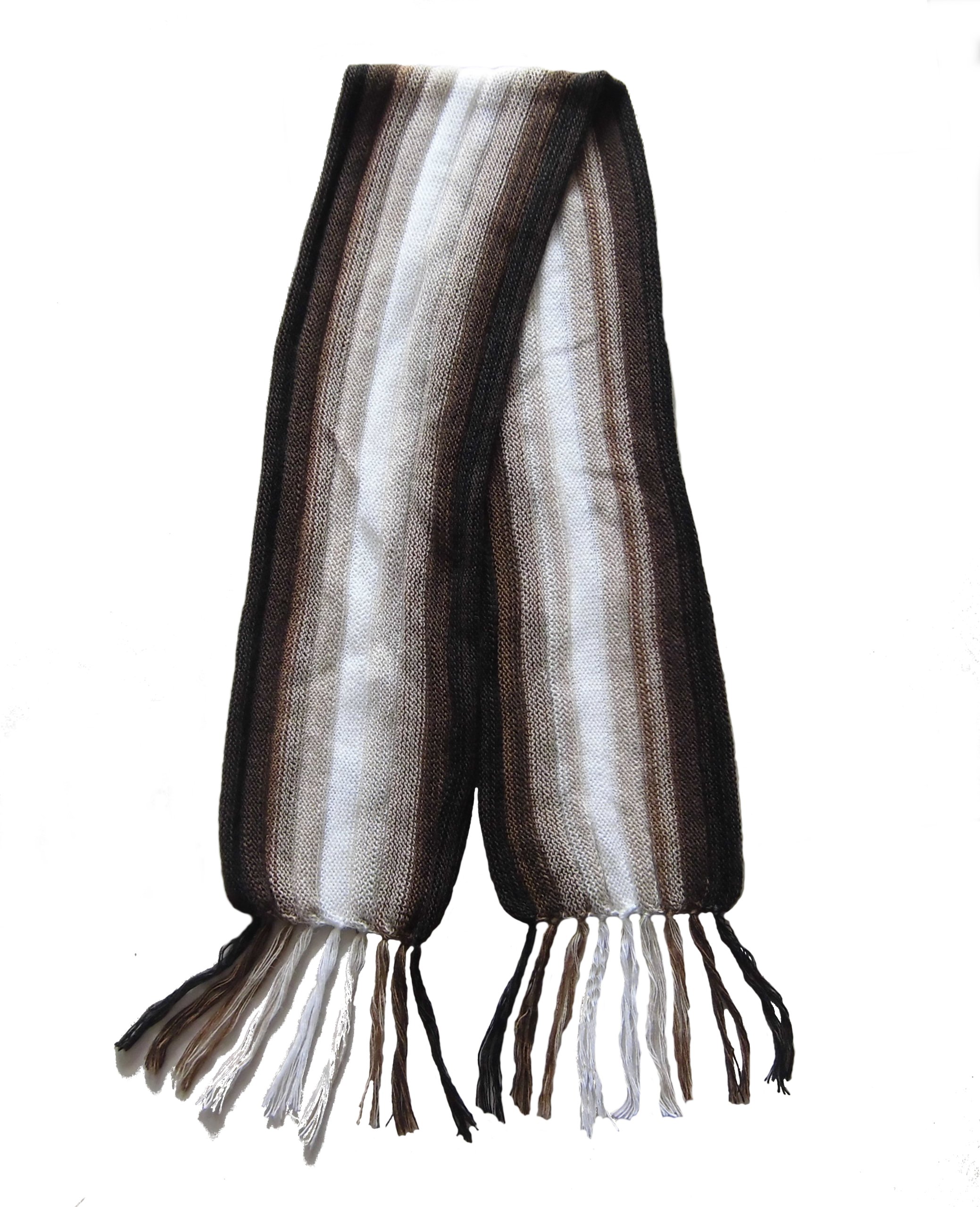 Bufanda de punto a rayas de alpaca de 170x18 cm para invierno 2