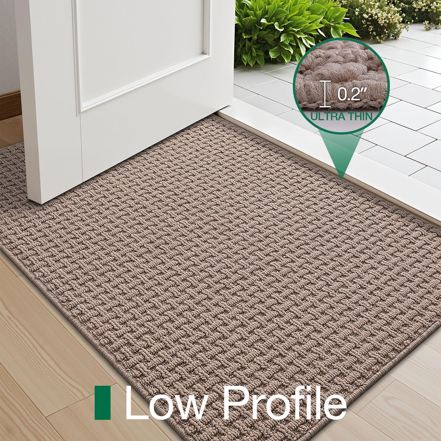 LUMI Washable Door Mat Indoor Entrance 24x36, Dirt Trapper Front Door Mats with Absorbent Interior and Non-Slip Rubber Backing, Entryway Doormat, Beige - Image 6