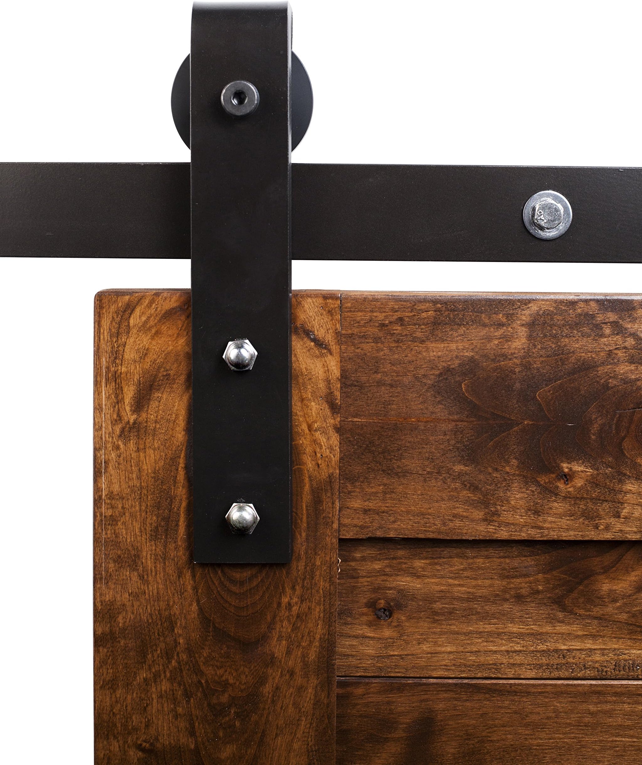 Rustica Hardware FSMINB60RS Industrial Barn Door Hardware, 6' Track System, Raw Steel Finish