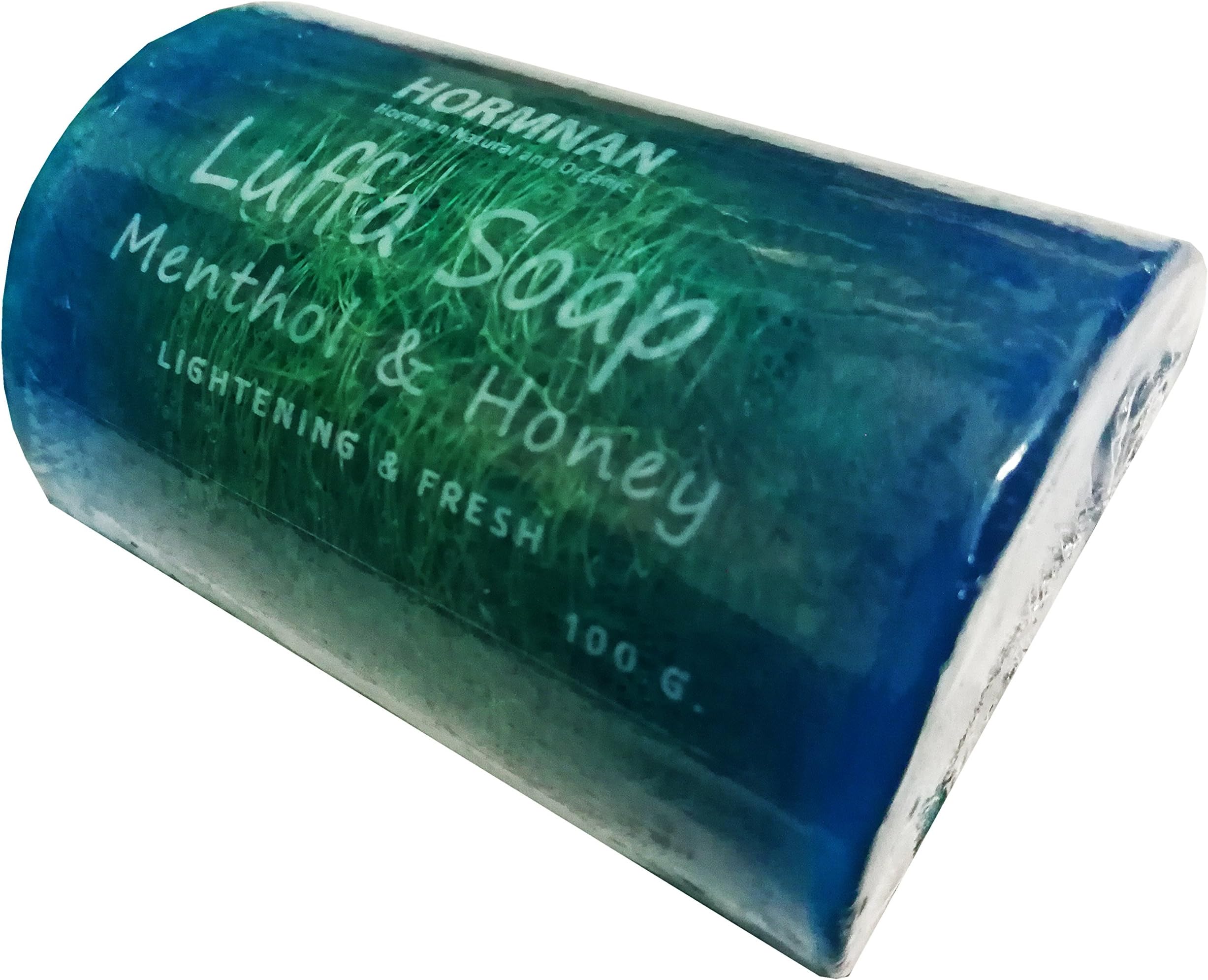 Luffa Soap Bar Scrub Clean dark spots whitening aroma Thai hand made Herbal Menthol & Honey soap 100g