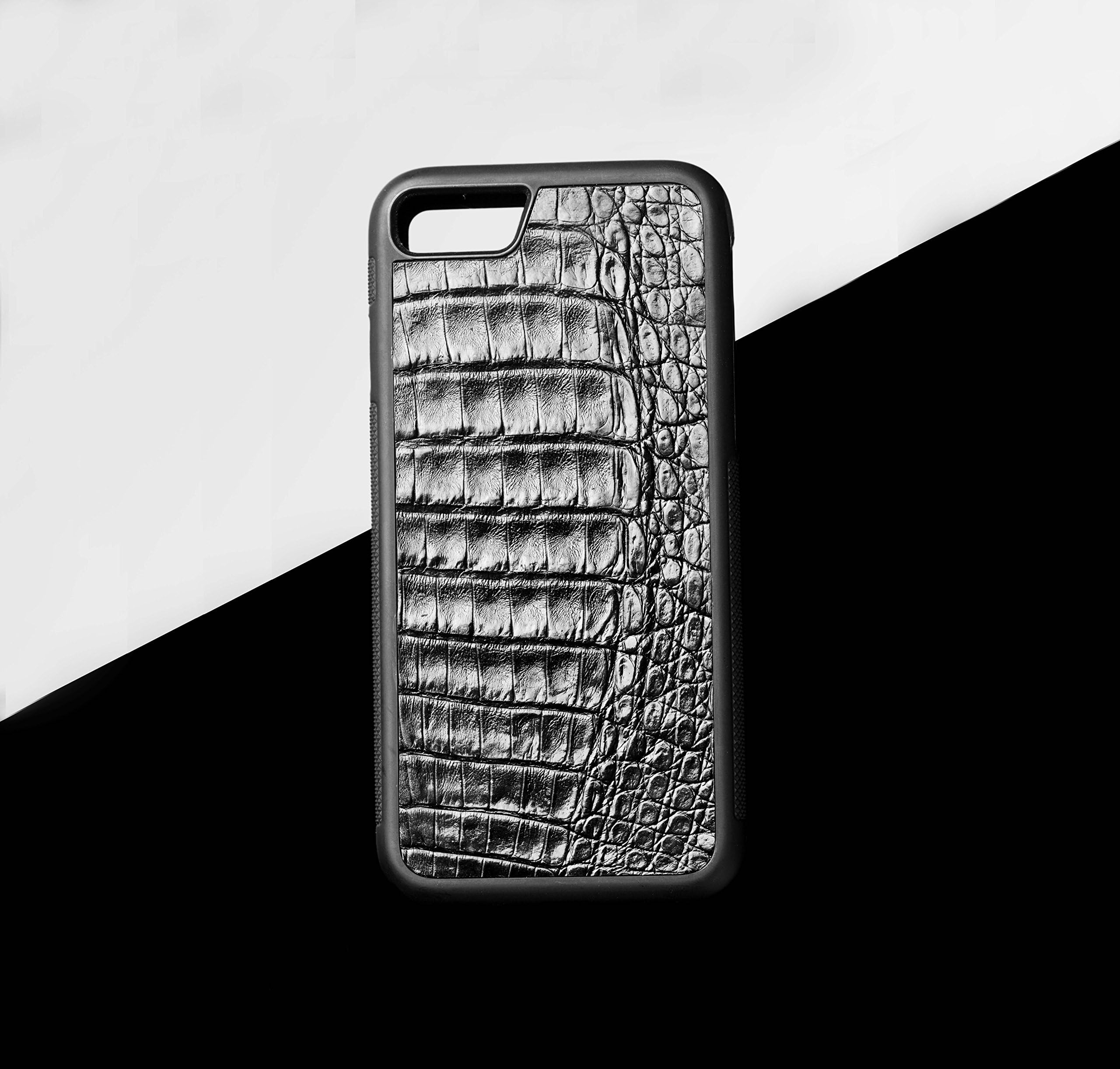 Black alligator iphone case. Genuine alligator leather iphone protective case. iPhone x protective case. Genuine leather iphone case. iPhone luxury case