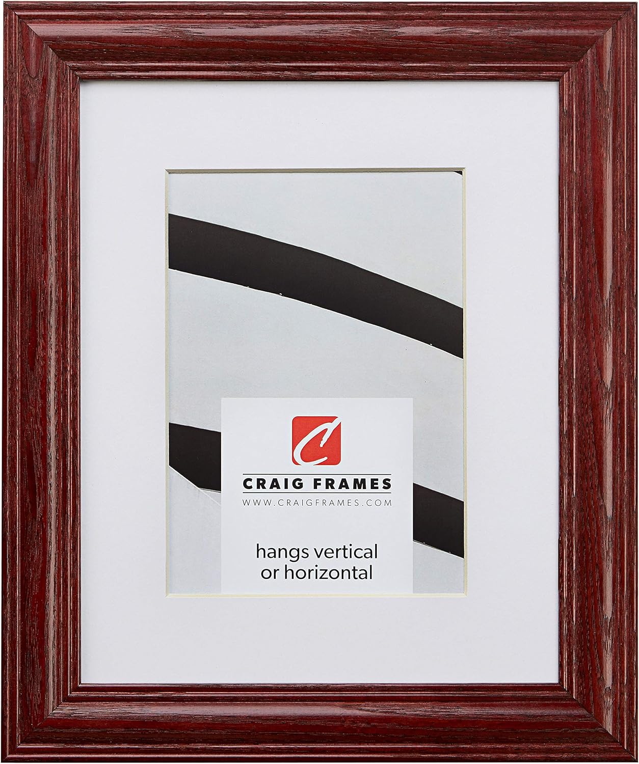 Craig Frames Wiltshire 440, 10 x 12 Inch Black Picture Frame Matted to Display an 8 x 10 Inch Photo
