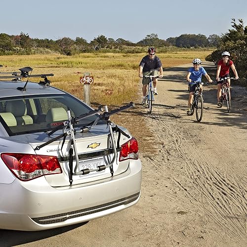 Miniatura 2 de SportRack Soporte de bicicleta de respaldo para 3 bicicletas, correas ajustables, acolchado para bicicletas y vehículos, instalación gratuita, se