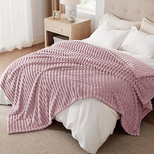 Miniatura 348 de Bedsure GentleSoft Twin Blanket for Couch - Cozy Soft Blankets for Women, Cute Small Fleece Throws for Girls, Light Grey, 60x80 Inches