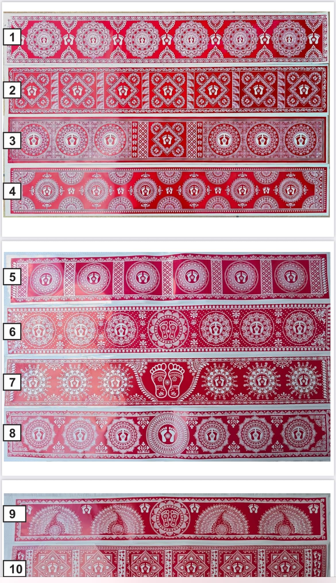 Kumaoni Aipan Stickers - Set of 25 pcs for Complete Home. Self Adhesive.